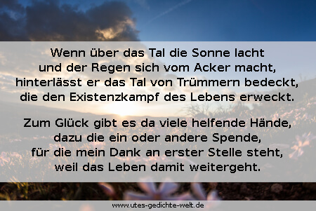 Danke an die Fluthelfer sagen