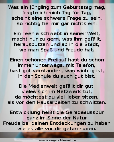 Geburtstagsgedicht zum 14. Geburtstag