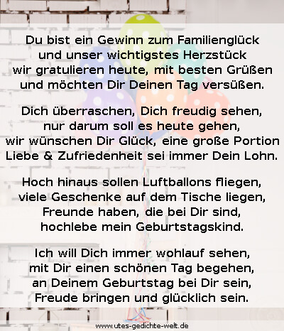 Glückwünsche zum Kindergeburtstag