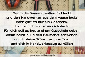 Baumarkt Gutschein Spruch zum Baumarktgutschein