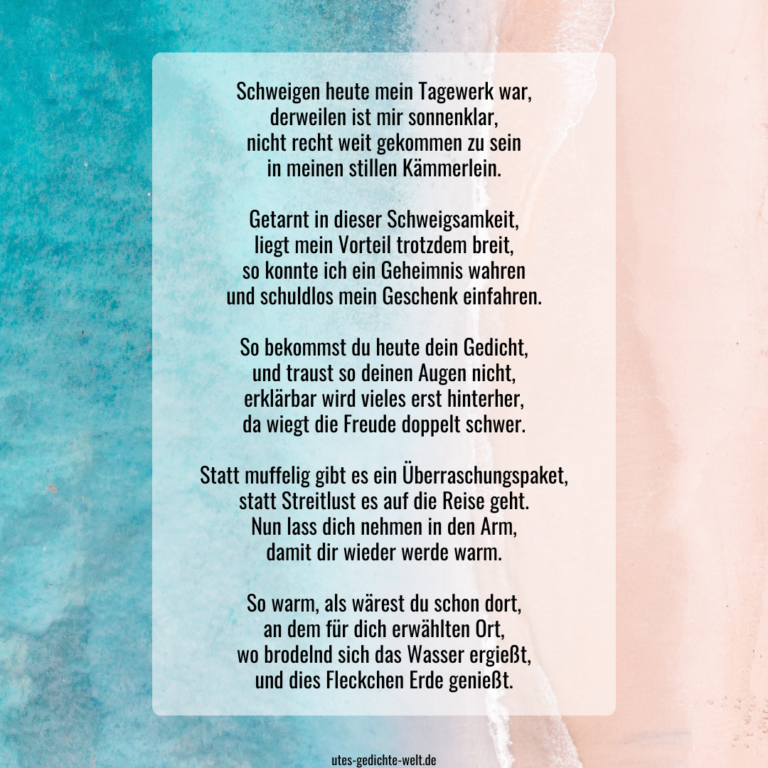 Gedicht Für Eine Reise Als Geschenk