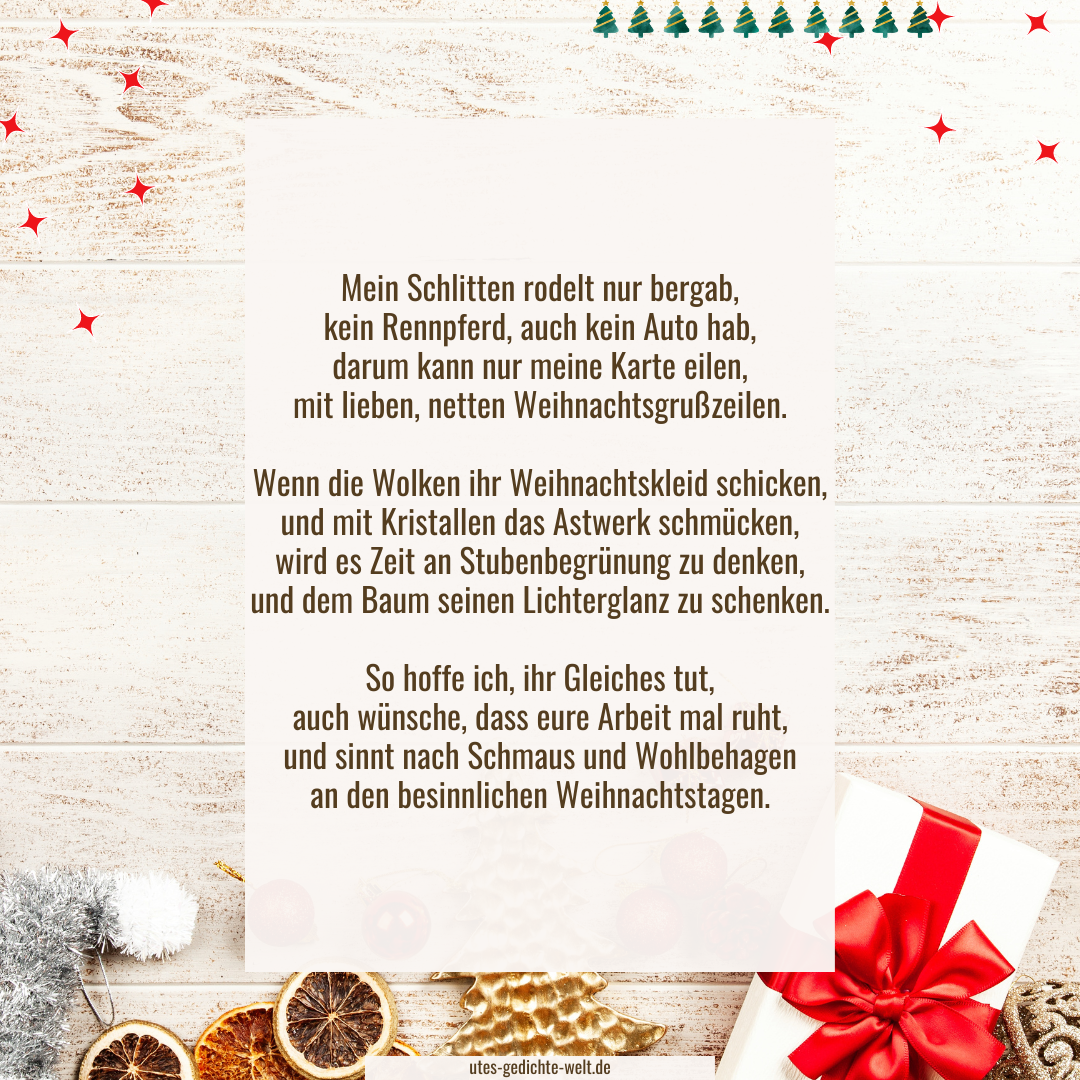 Herzliche Weihnachtsgedichte