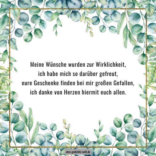 Danke für die Glückwünsche Sprüche