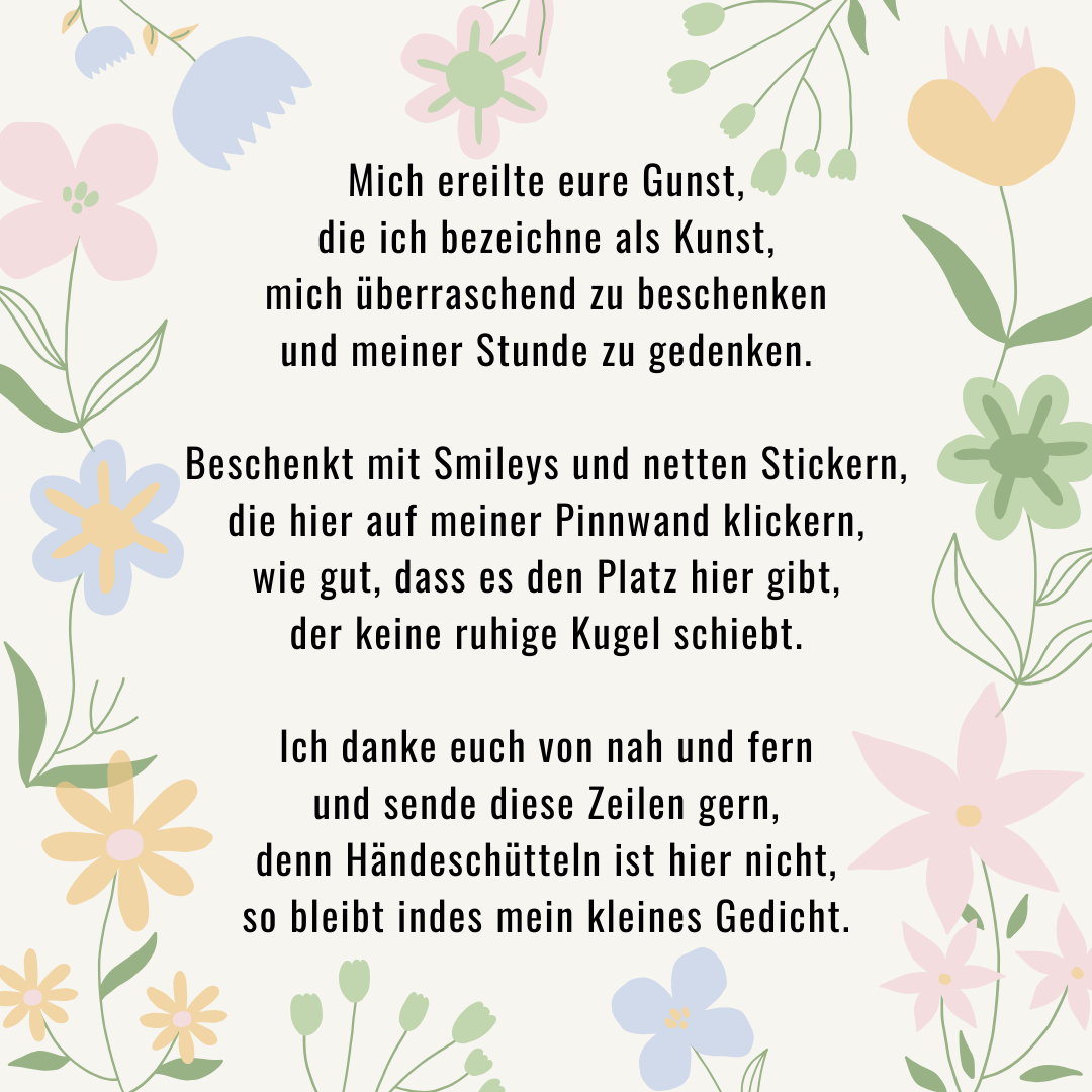 Danke für die Glückwünsche