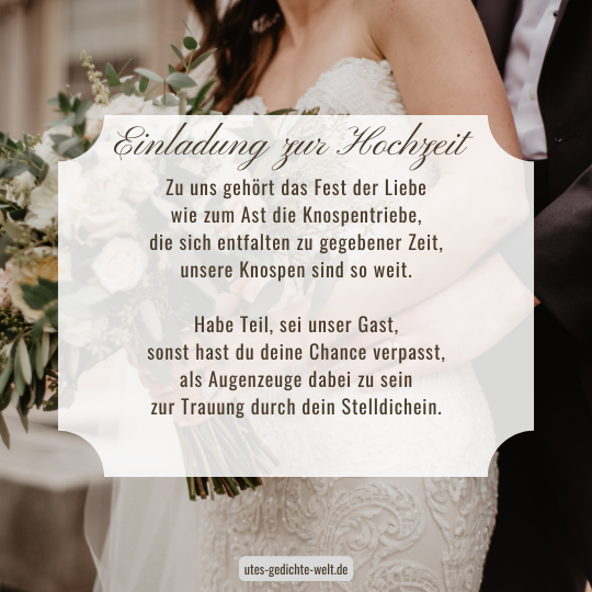 Moderne Einladungstexte zur Hochzeit