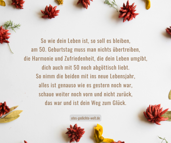 Glückwünsche zum 50. Geburtstag