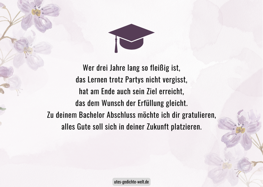 Glückwünsche zum bestandenen Bachelor