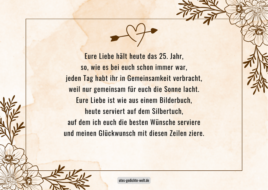 Glückwünsche zur Silberhochzeit