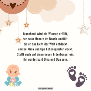 Glückwünsche für die werdenden Großeltern