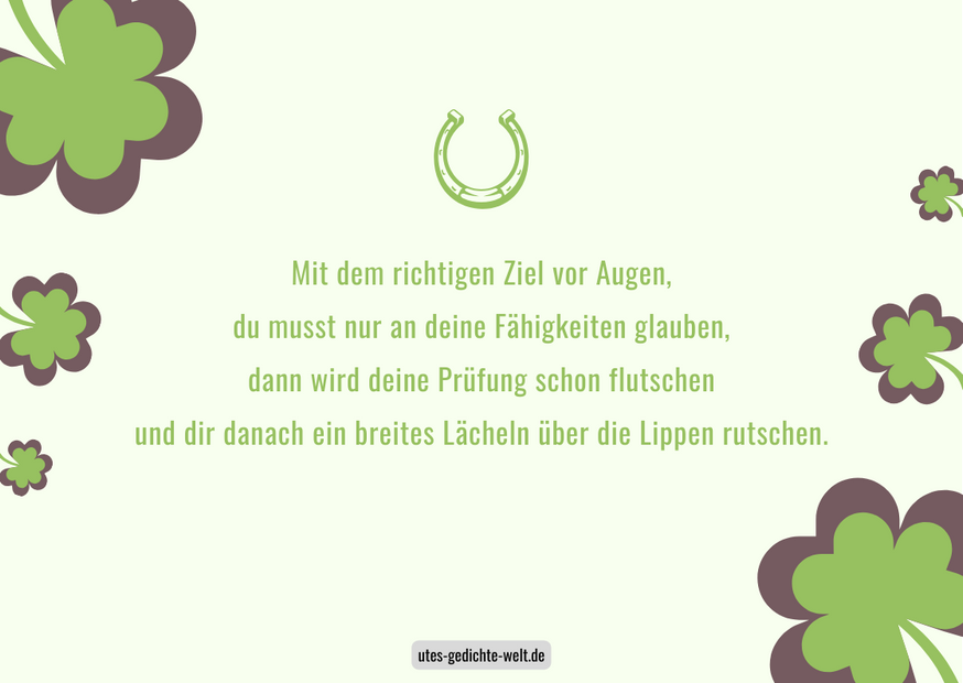 Viel Glück für die Prüfung wünschen