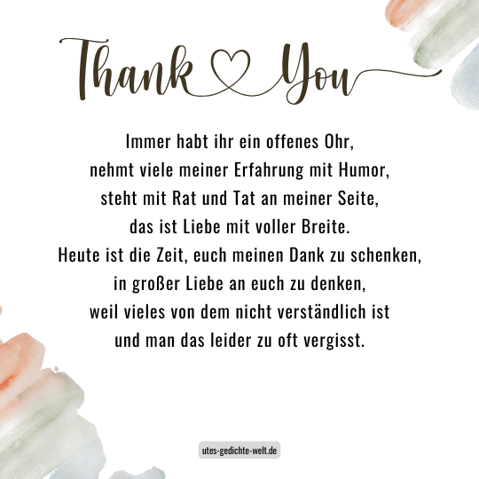 Danke an die Eltern 8 Gedichte & 11 Sprüche