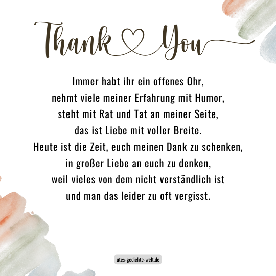 Danke an die Eltern