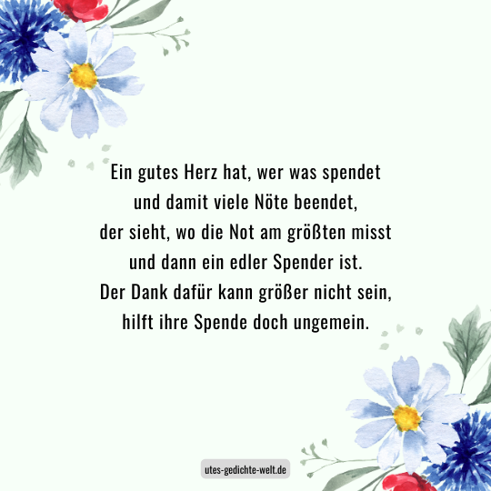Danke für die Geldspende