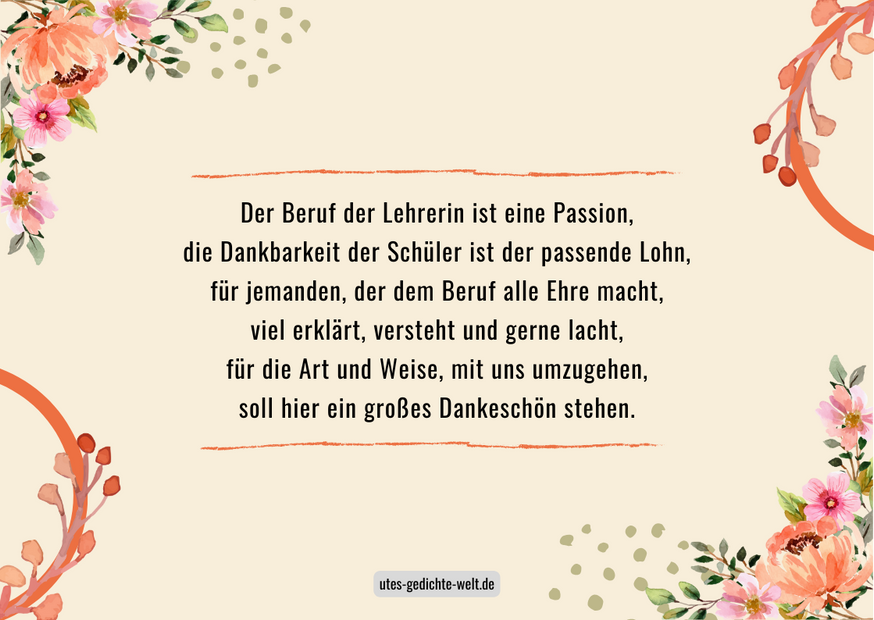 Danke Lehrerin und Lehrer