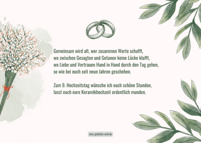 Keramikhochzeit 20 Glückwünsche zum 9. Hochzeitstag