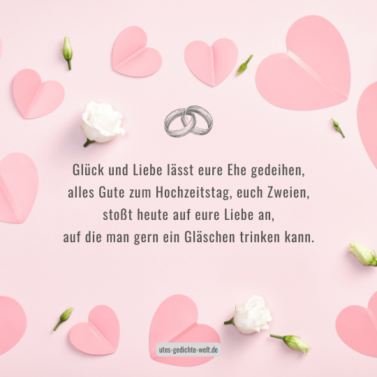 Glückwünsche zum Hochzeitstag