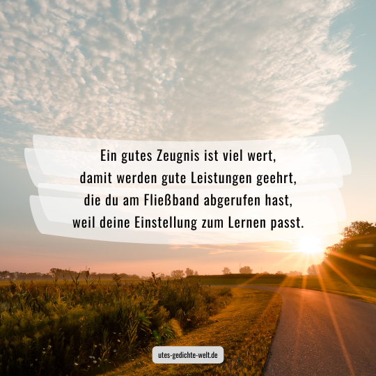Glückwünsche zum Zeugnis