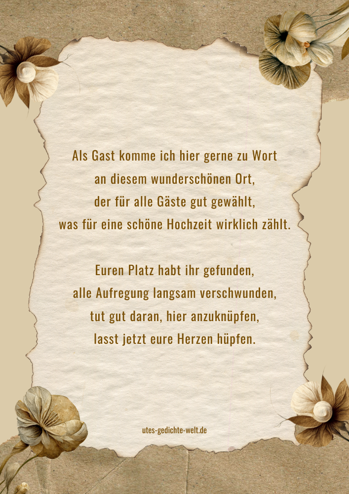 Sprüche für das Gästebuch zur Hochzeit